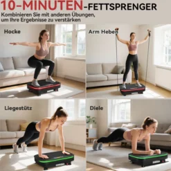 Vibrationsplatte Rüttelplatte mit 99 Intensitätsstufen 3 Vorprogramm Lichtern