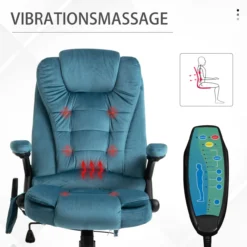 Vinsetto Massagesessel Chefsessel mit Massagefunktion Blau 68 x 72 x 110-120 cm