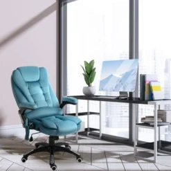 Vinsetto Massagesessel Chefsessel mit Massagefunktion Blau 68 x 72 x 110-120 cm