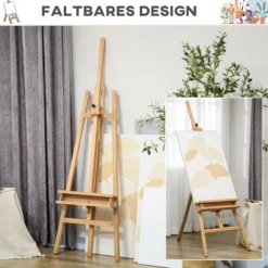 Vinsetto Staffelei Standstaffelei Klappbare Atelierstaffelei für Leinwände Holz