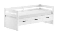 VIPACK - Funktionsbett, 3 Schubladen u. Rolllattenrost, 90 x 200, Ausf. Weiß lackiert