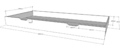 VIPACK - Funktionsbett, 3 Schubladen, Rolllattenrost, 90x200, Bettschublade, Weiß lackiert