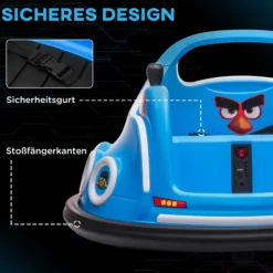 12V Kinder Autoscooter mit 2,4 G Fernbedienung, Elektro Bumper mit Musik Blau