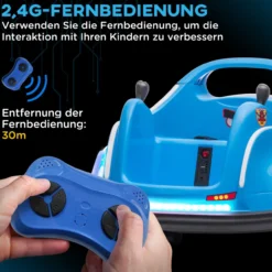 12V Kinder Autoscooter mit 2,4 G Fernbedienung, Elektro Bumper mit Musik Blau