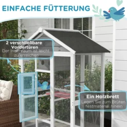 Vogelkäfig Wellensittichkäfig mit 4 Sitzstangen, Vogelbauer für Kanarien