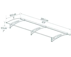 Vordach Aquila 2050 Alu Hellgrau 92x206cm