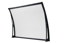 Vordach aus Aluminium Polycarbonat, ca. 120 x 100 cm