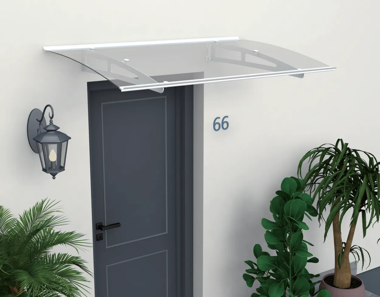 Vordach aus (4mm PC) ca. 150 x 90 cm - Transparent
