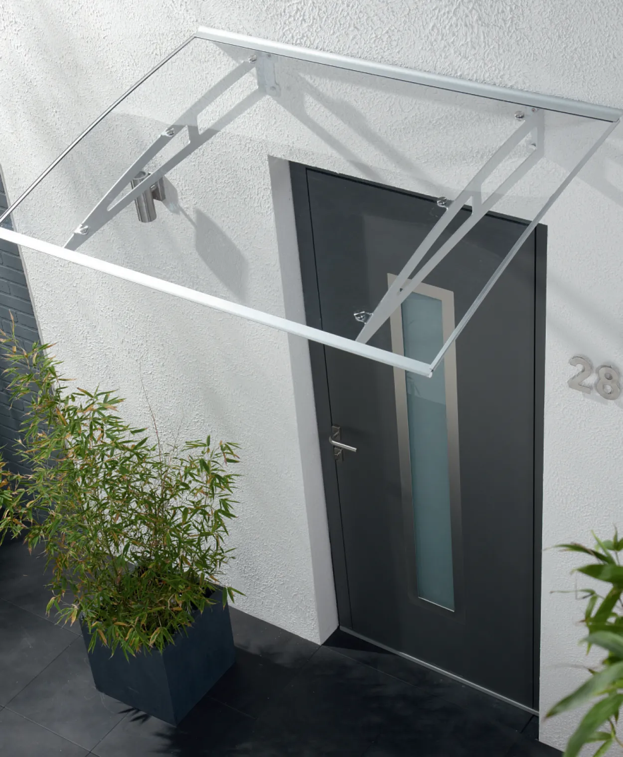 Vordach ca. 140 x 100 cm - Transparent (2,2mm PC)