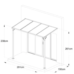 Vordach Haustür CUBIS - L