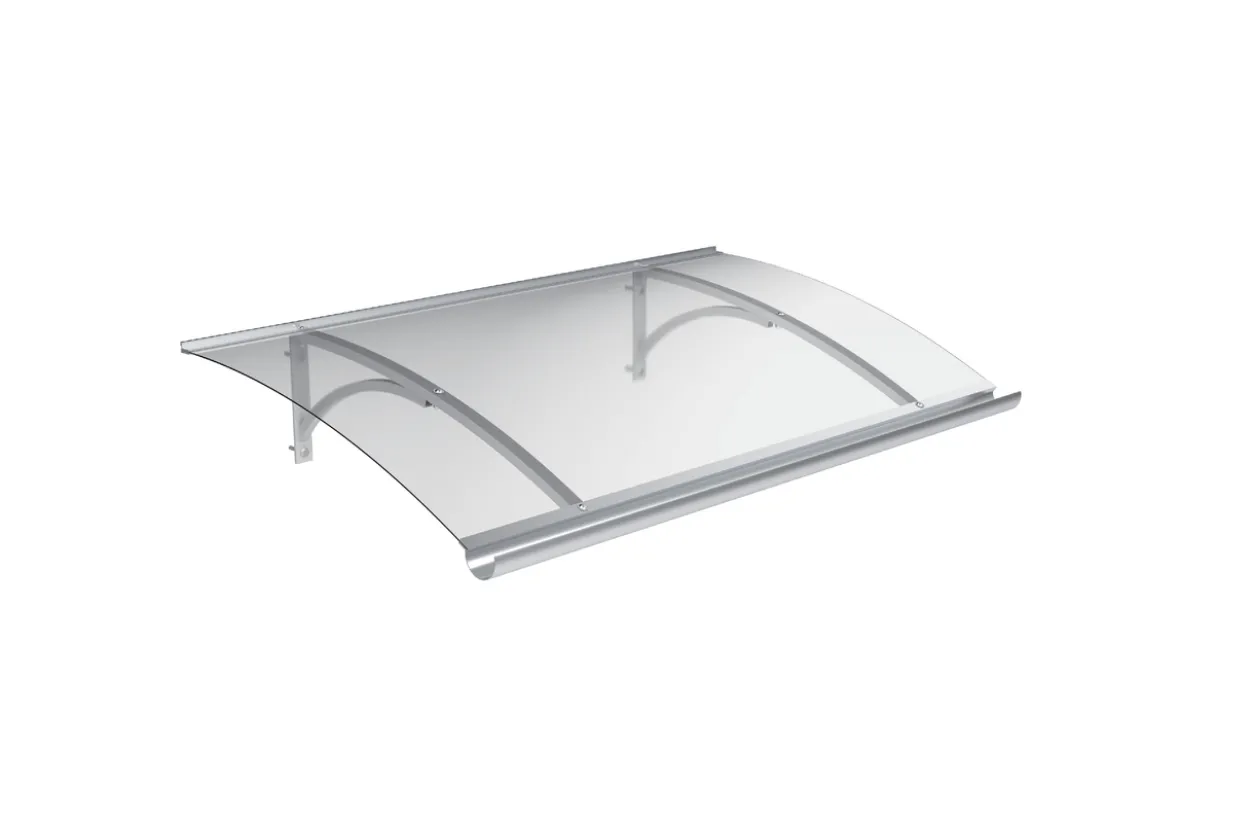Vordach mit Polycarbonatplatte (3mm PC) ca. 150 x 90 cm - Transparent