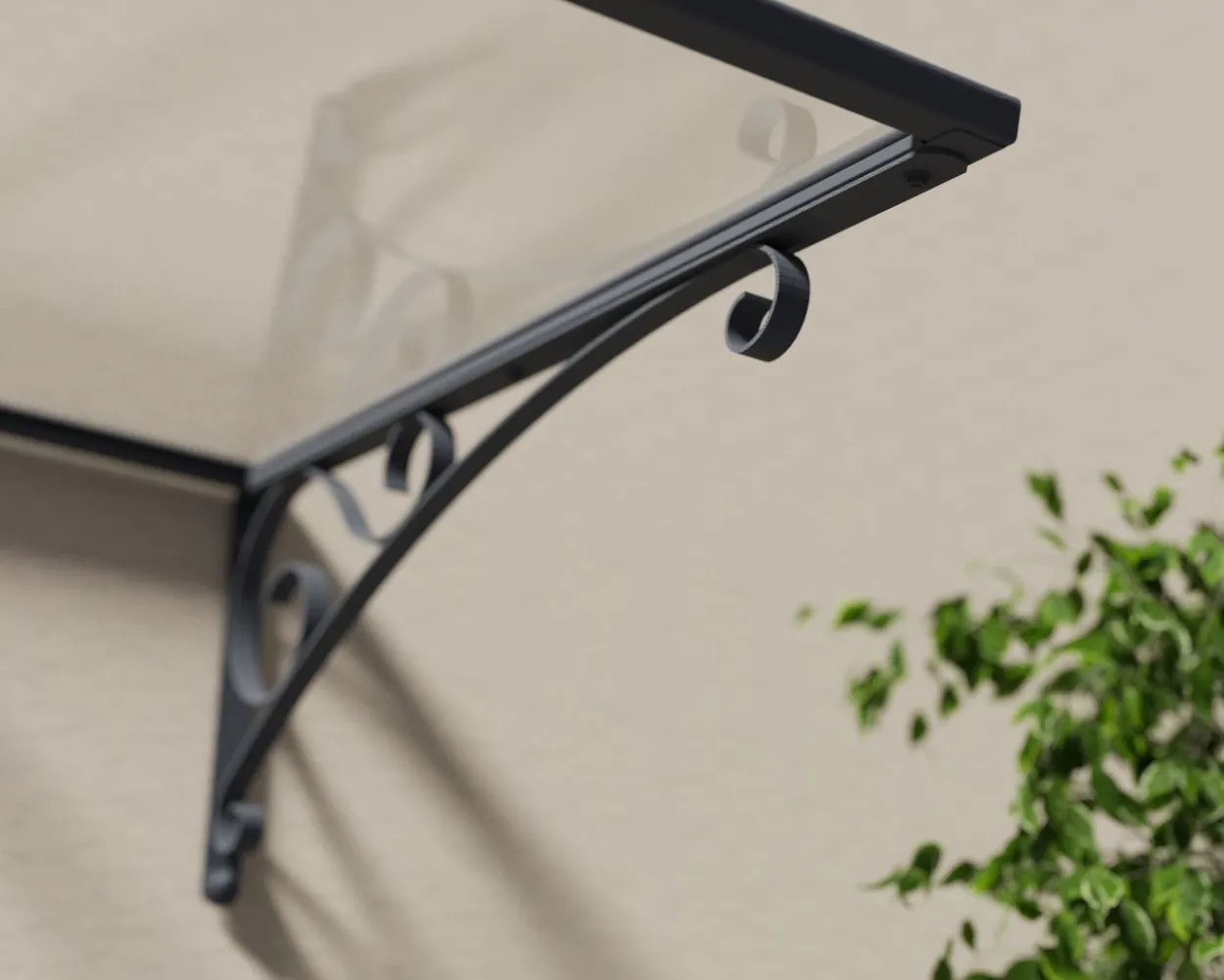Vordach Venus 1350 Alu Grau 88x136cm