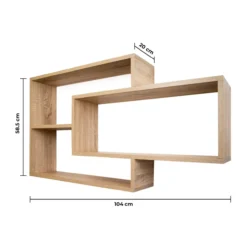 Wandregal Karo Schweberegal aus Holz Natur