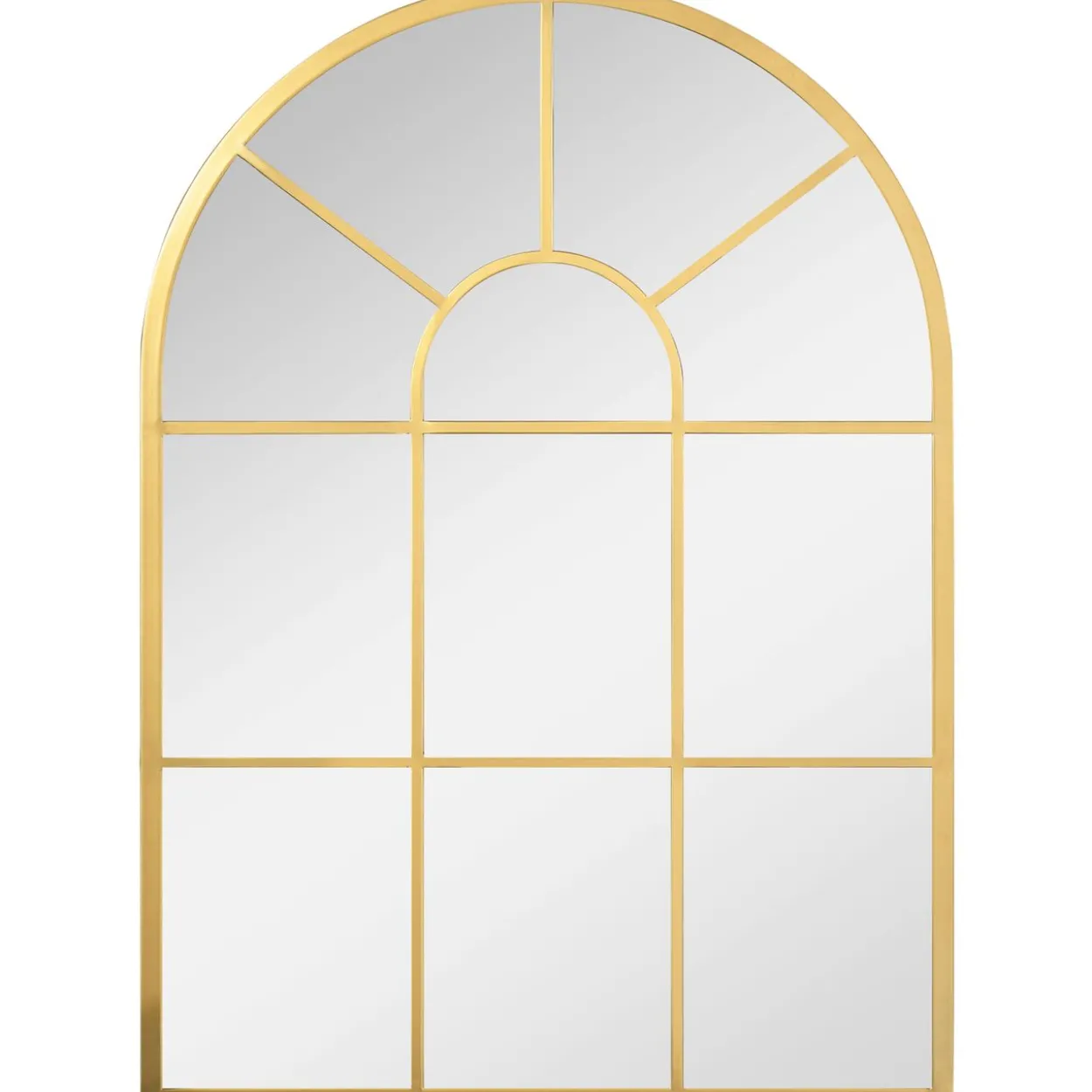 Wandspiegel Fensterspiegel 70 x 50cm Flurspiegel mit Metallrahmen Gold