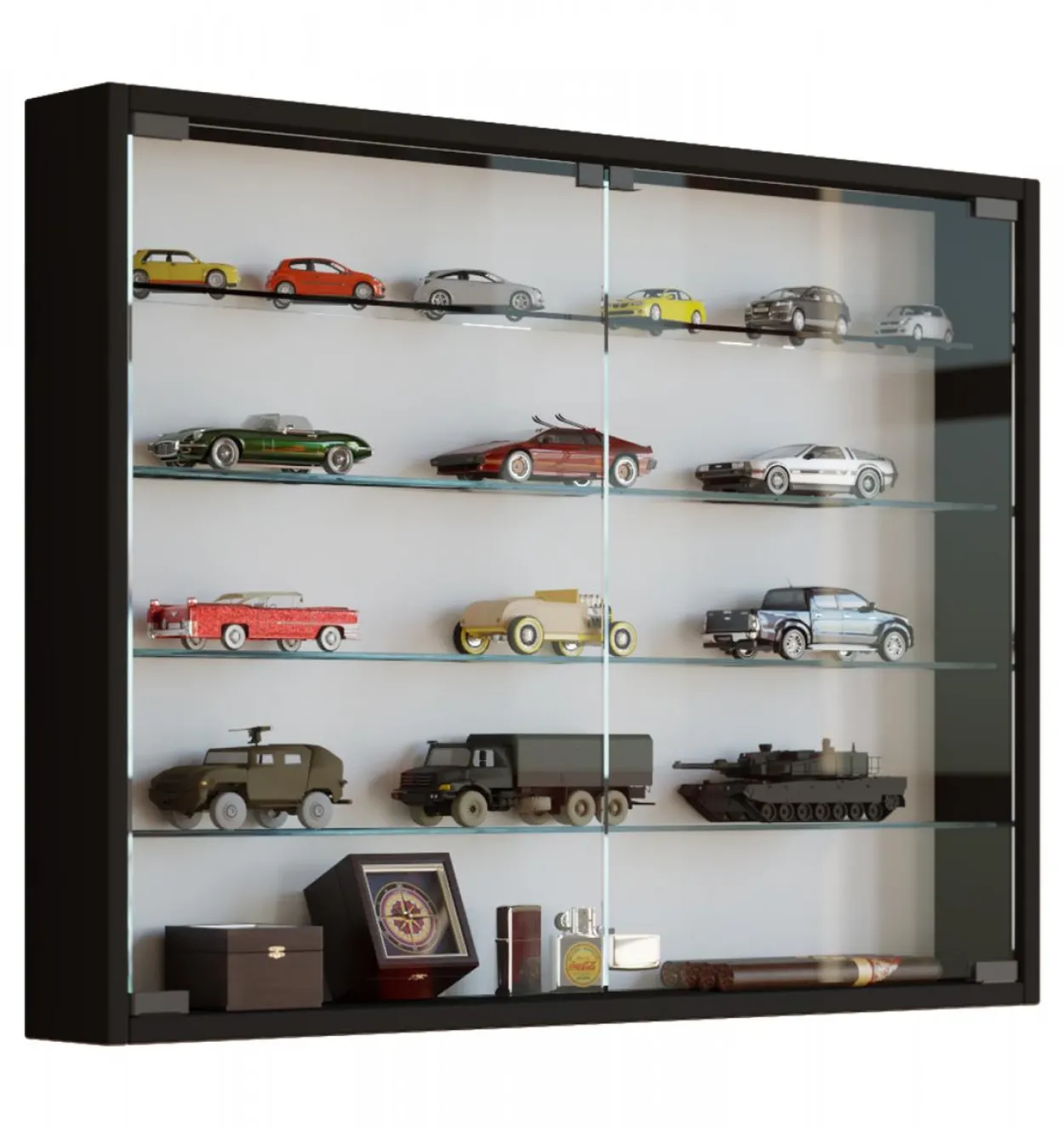 Wandvitrine "Mandosa L", schwarz