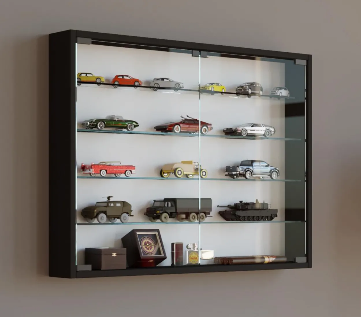 Wandvitrine "Mandosa L", schwarz