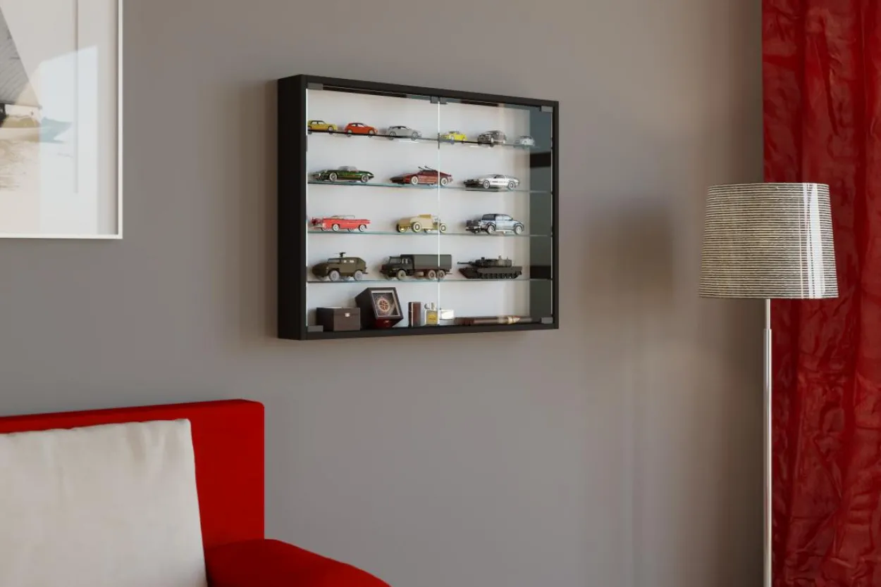 Wandvitrine "Mandosa L", schwarz