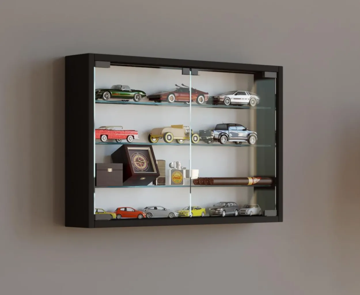 Wandvitrine "Mandosa M" schwarz
