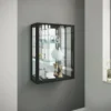 Wandvitrine "Udina" mit Spiegel Schwarz