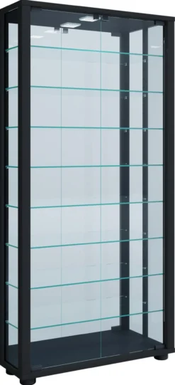 Wandvitrine "Vitrosa Maxi" mit Spiegel Schwarz