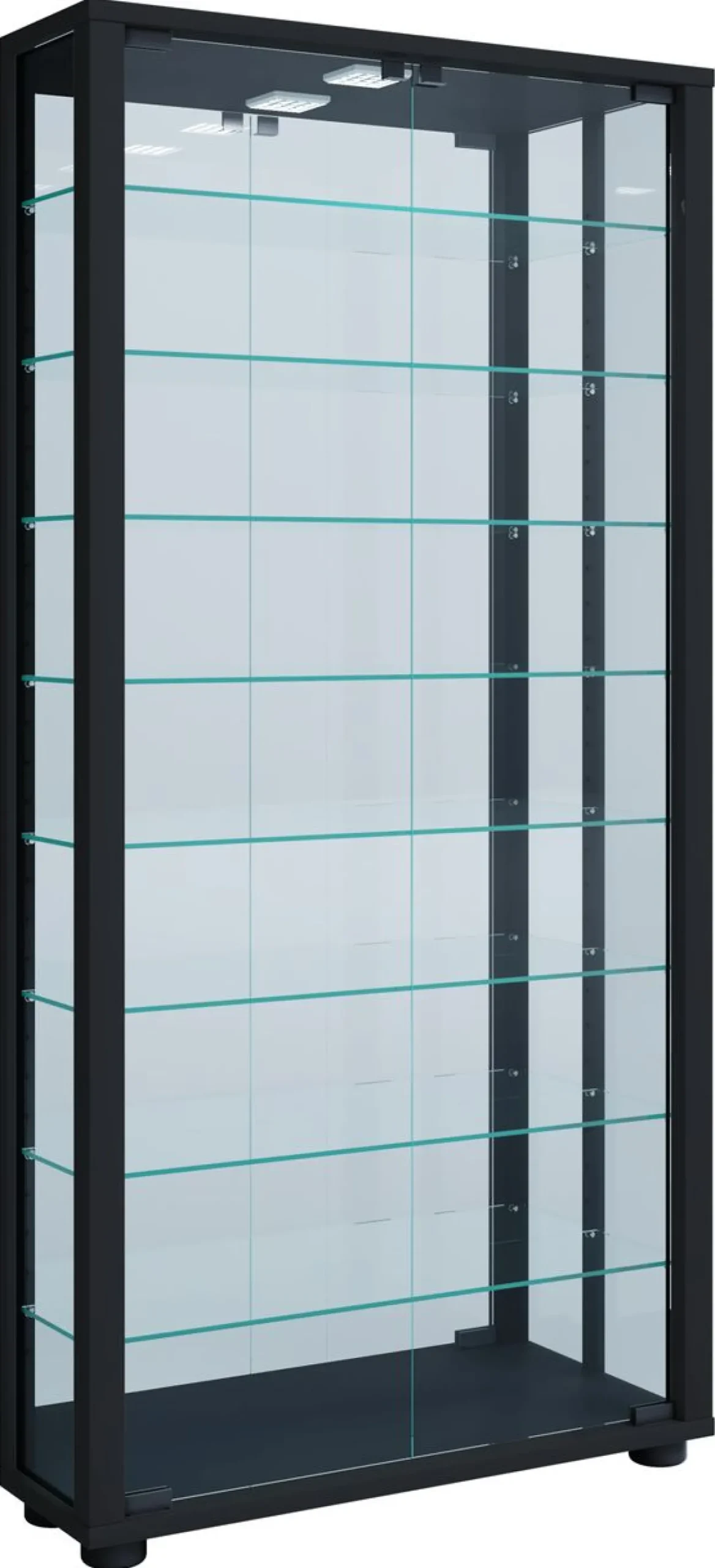 Wandvitrine "Vitrosa Maxi" mit Spiegel Schwarz