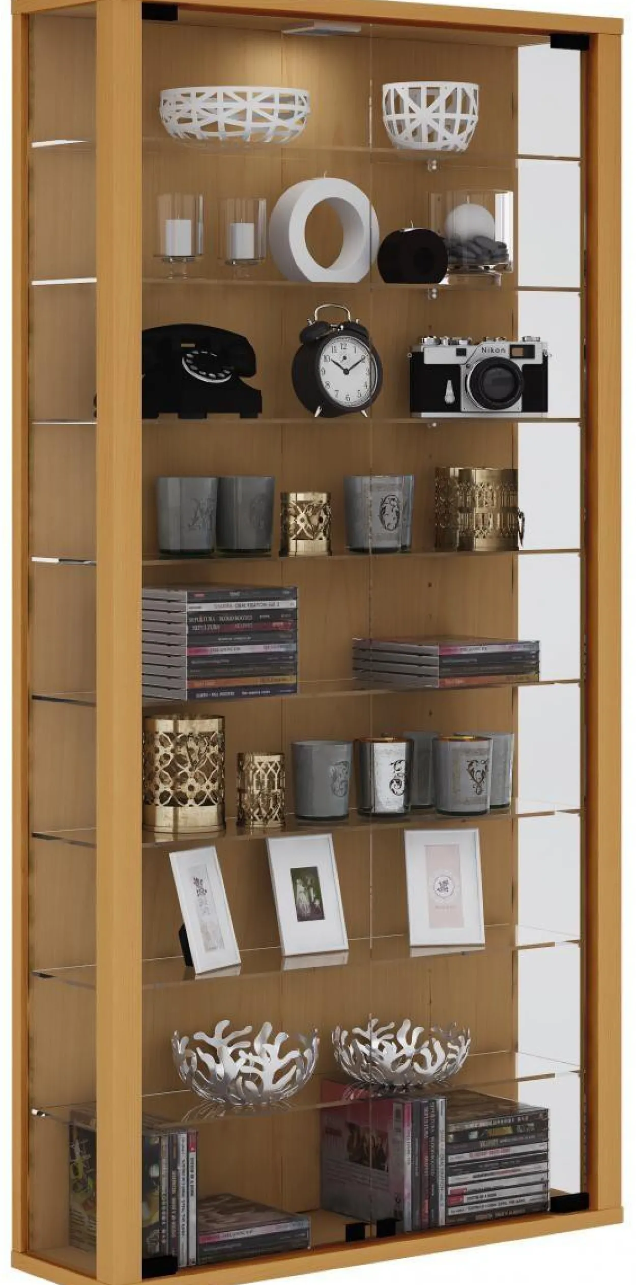Wandvitrine "Vitrosa Maxi" - ohne Beleuchtung Buche