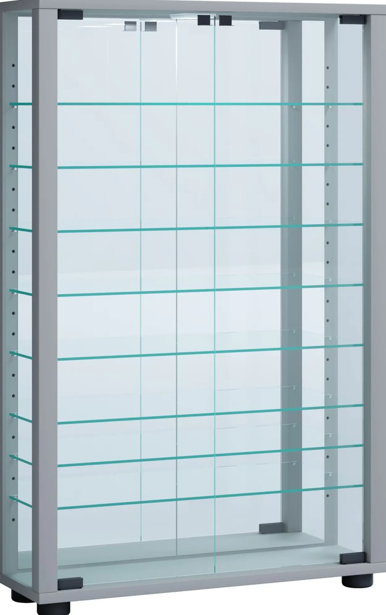 Wandvitrine "Vitrosa Mini" mit Spiegel Silber