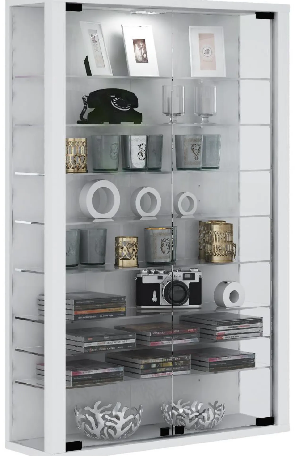 Wandvitrine "Vitrosa Mini" - ohne Beleuchtung weiß