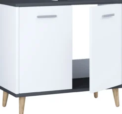 Waschbeckenunterschrank "Landos" Weiß/Anthrazit