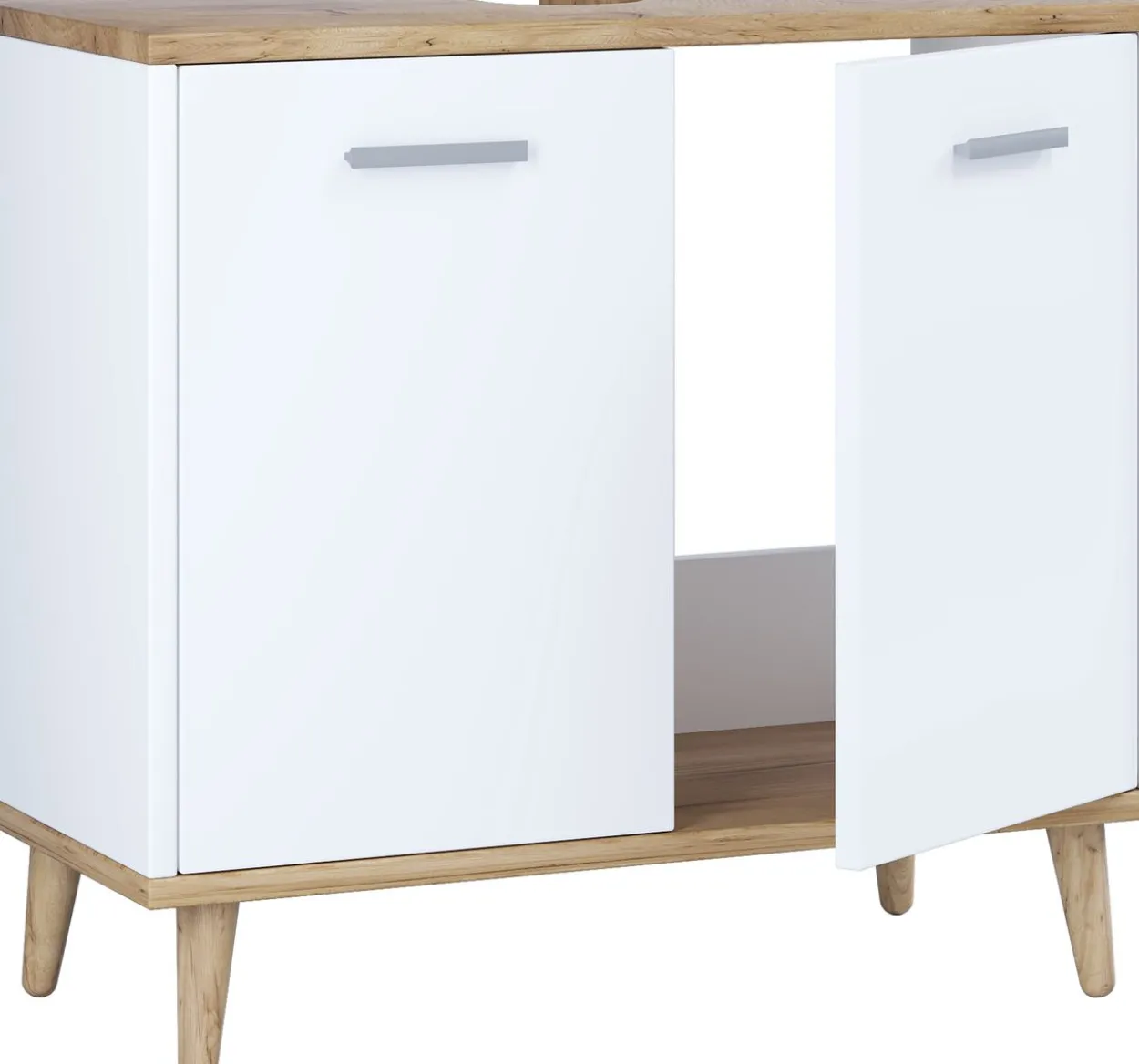 Waschbeckenunterschrank "Landos" Weiß/Honig-Eiche