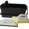 Wascheimer 10l schwarz mit Deckel,1 Rolle,2 Bretter