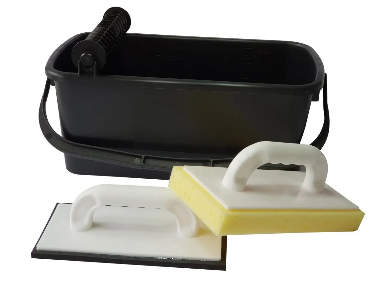 Wascheimer 10l schwarz mit Deckel,1 Rolle,2 Bretter