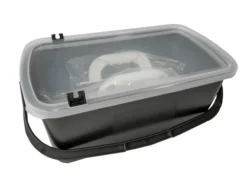 Wascheimer 10l schwarz mit Deckel,1 Rolle,2 Bretter