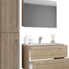 Waschplatz Badinos 80 cm Spiegelschrank & Hochschrank 4-tlg. Sonoma-Eiche