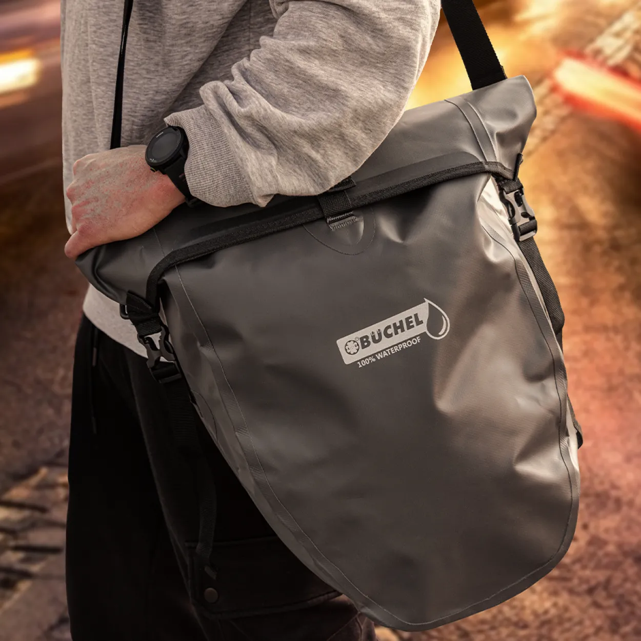 Wasserdichte Fahrradtasche - Anthrazit