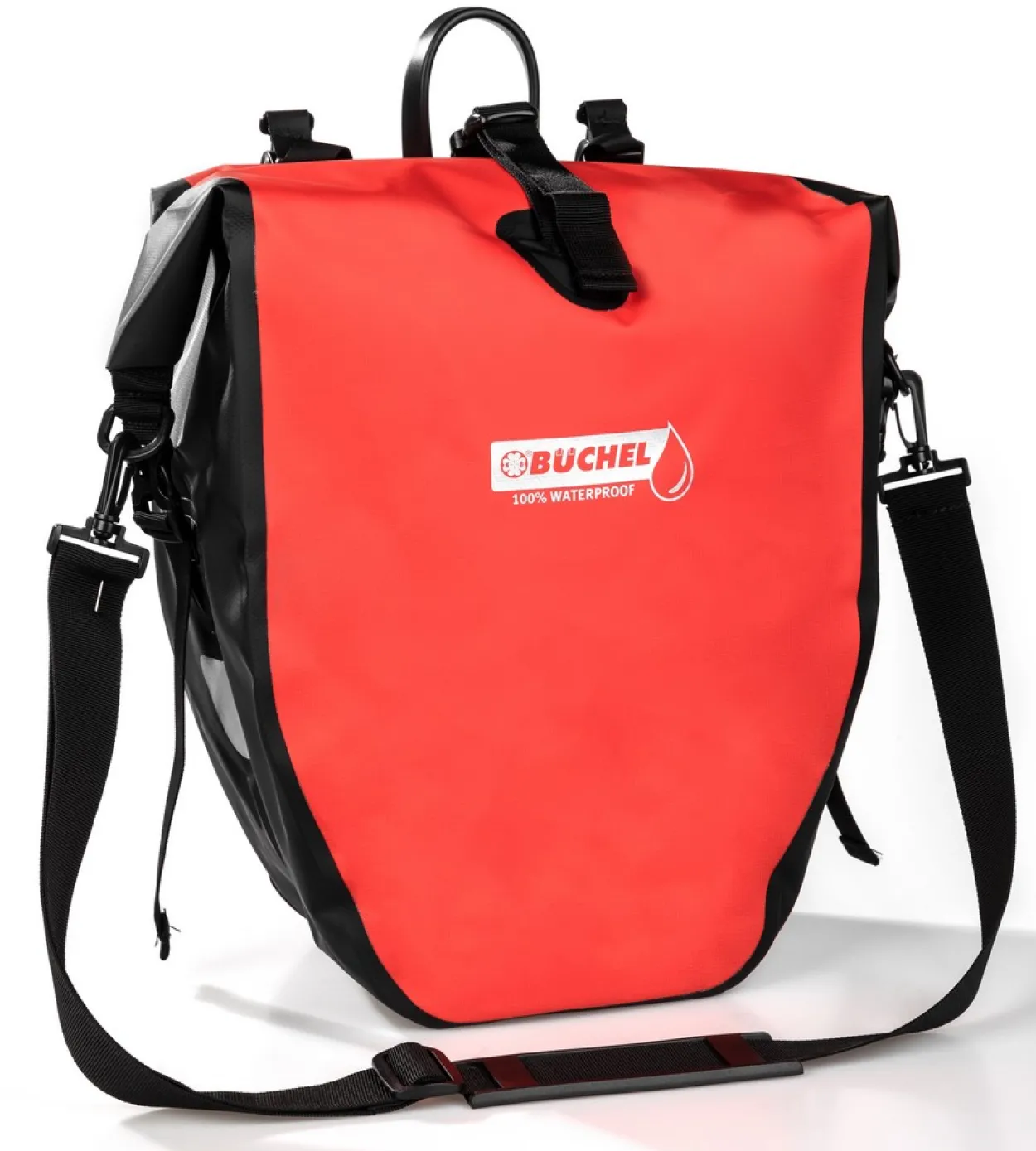 Wasserdichte Fahrradtasche - Schwarz/Rot