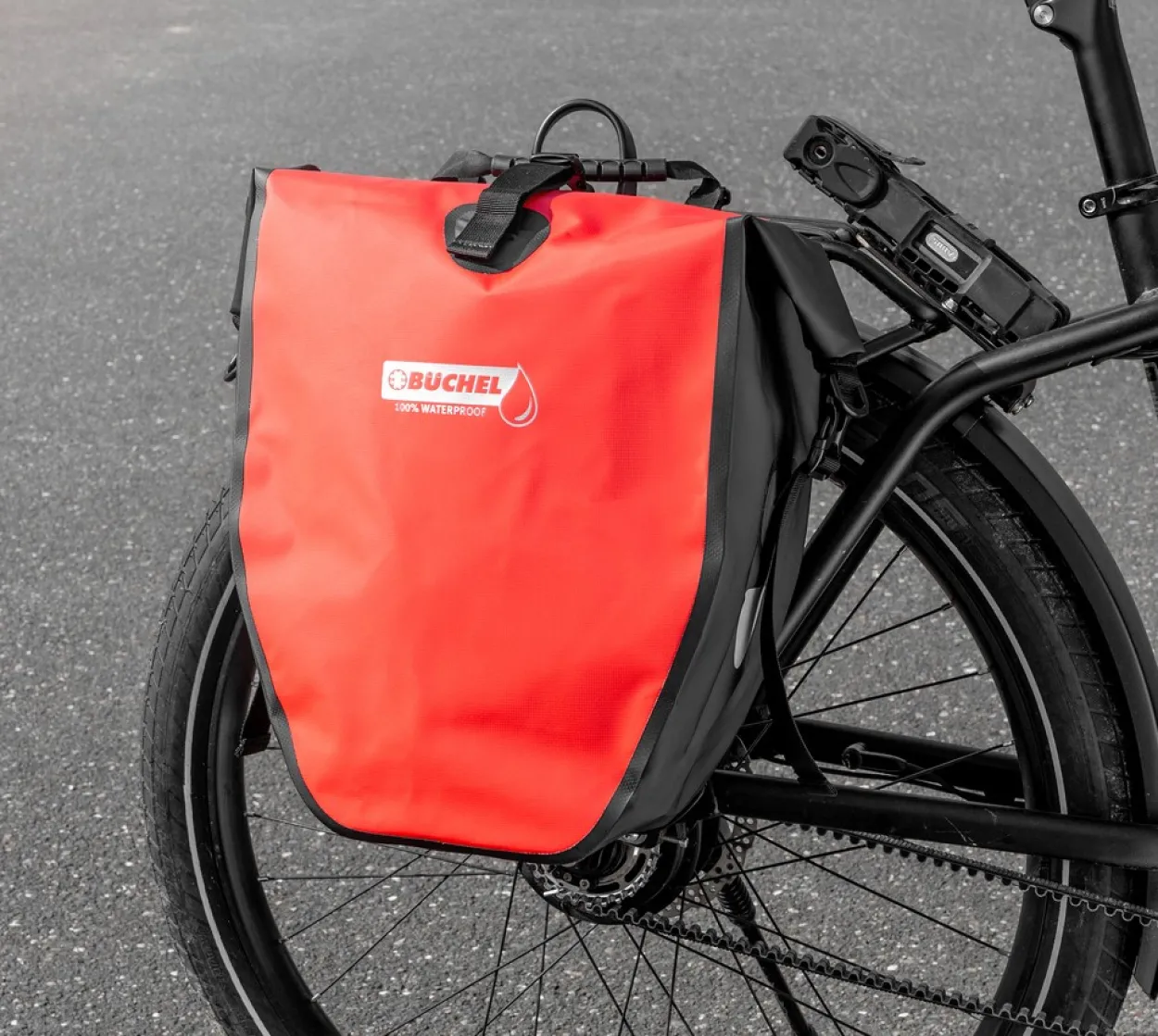 Wasserdichte Fahrradtasche - Schwarz/Rot