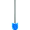 WC-Bürste Silikonkopf Edelstahl / Blau mit Ständer