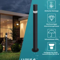 Wegeleuchte mit 360° Lichtkegel, schwarz, mit Erdspieß