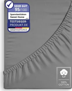 Weiches Jersey Spannbettlaken 180x200 cm – Anthrazit