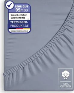 Weiches Jersey Spannbettlaken 180x200 cm – Grau