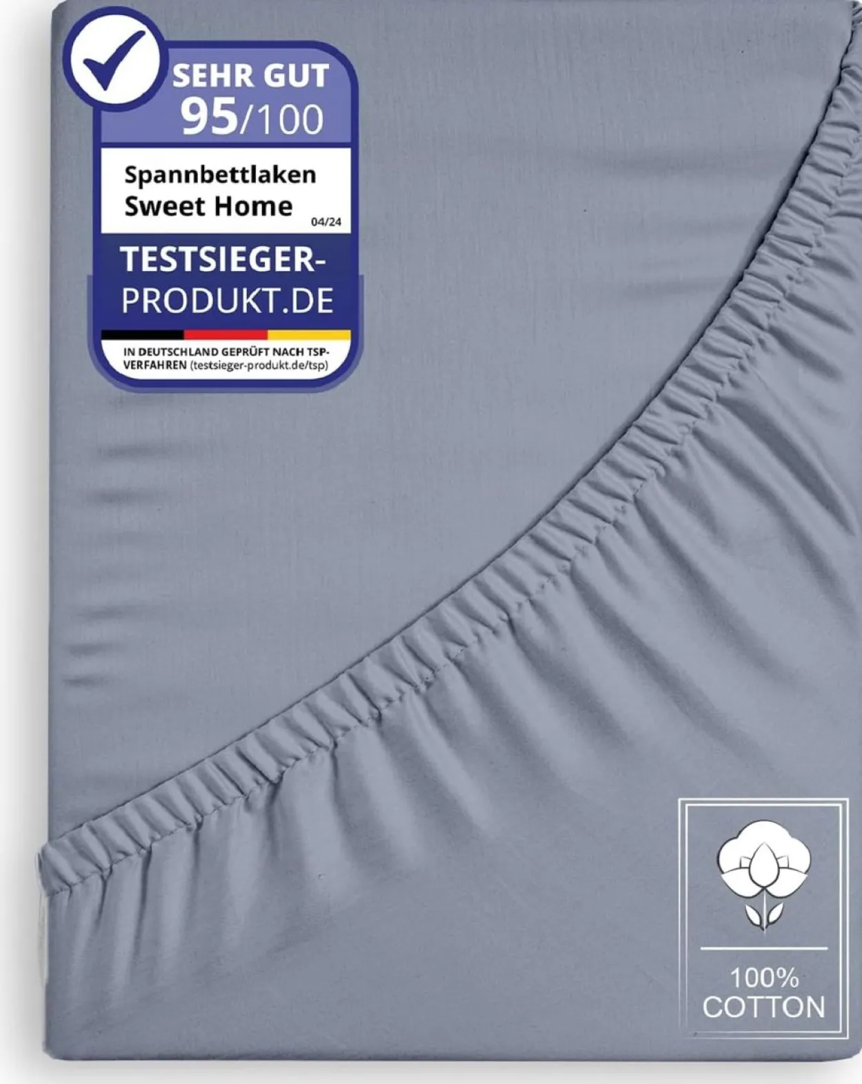 Weiches Jersey Spannbettlaken 180x200 cm – Grau