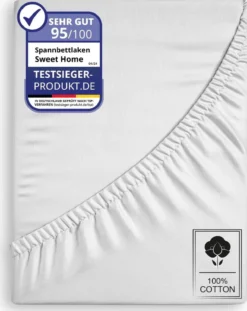 Weiches Jersey Spannbettlaken 90x200 cm – Weiß