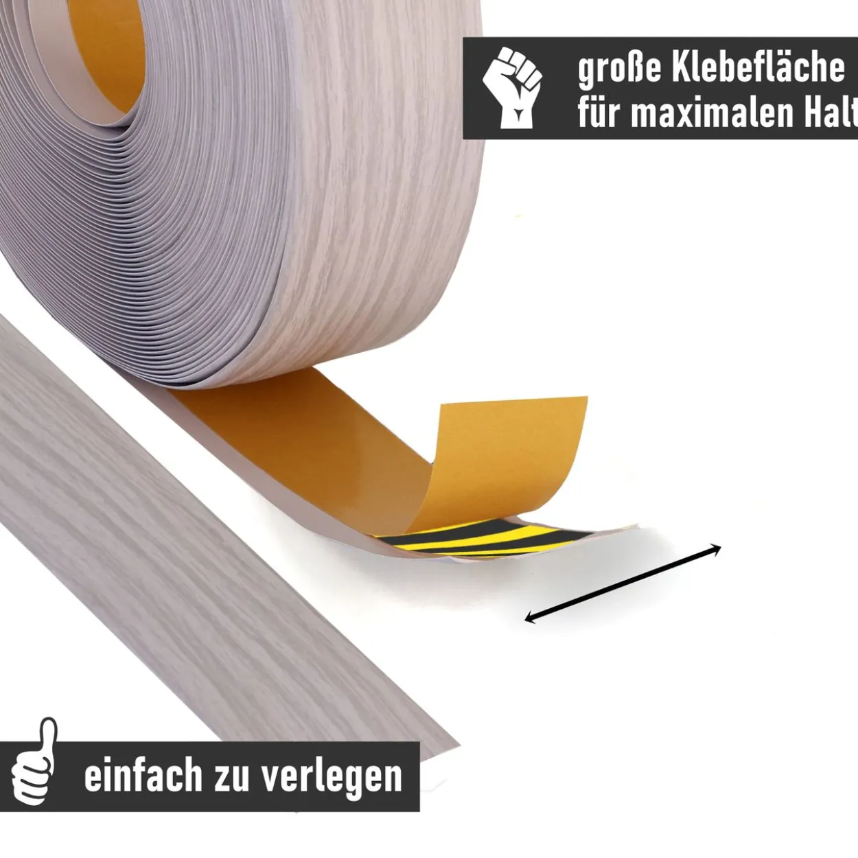 Weichsockelleiste esche-grau, 5m Rolle