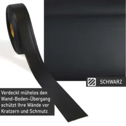 Weichsockelleiste schwarz, 5m Rolle