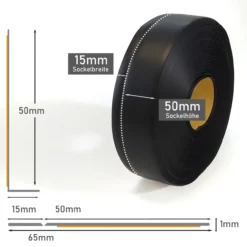 Weichsockelleiste schwarz, 5m Rolle