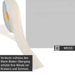 Weichsockelleiste weiß, 5m Rolle