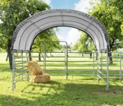 Weidezelt-Überdachung aus hochwertigem PE, ca. 360 x 360 x 160 cm - Grau