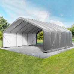Weidezelt-Überdachung, ca. 670 x 610 x 370 cm - Grau