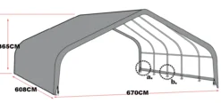 Weidezelt-Überdachung, ca. 670 x 610 x 370 cm - Grün